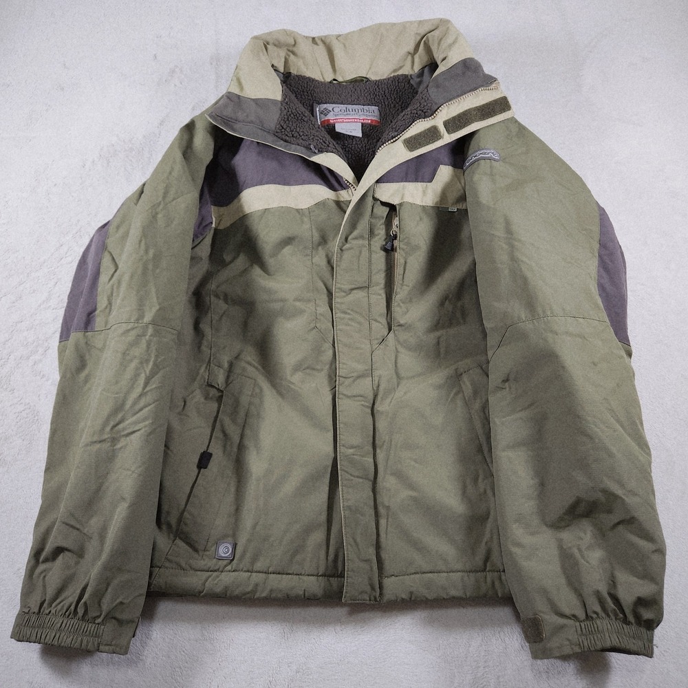Columbia Sportswear Convert Ski Jacket Mens Medium Green Colorblock Waterproof